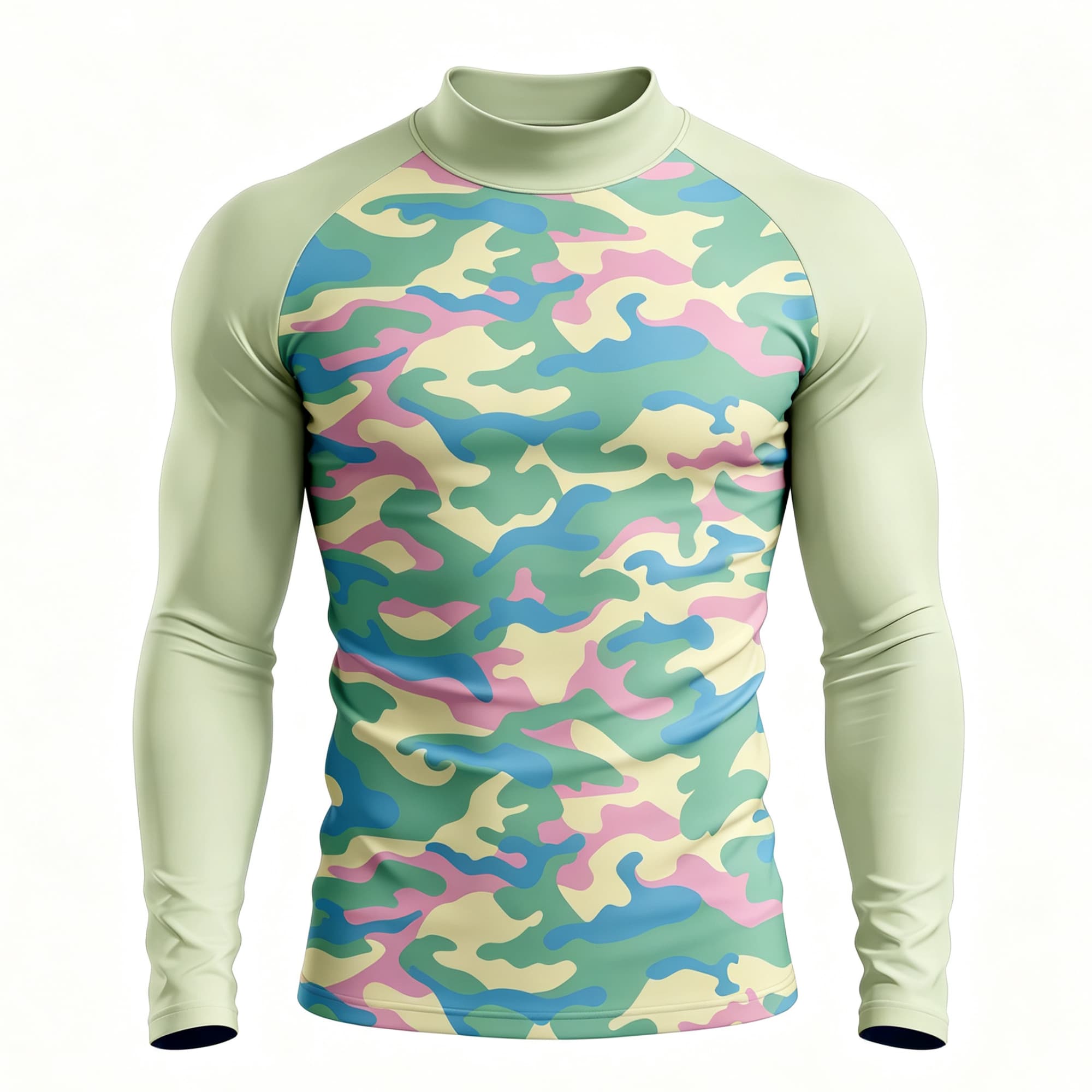 Men Pastel Camouflage Print Mo - Base Layer Top 评论和价格