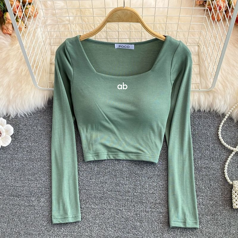 Women Korean Fashion Square Ne - Base Layer Top 评论和价格