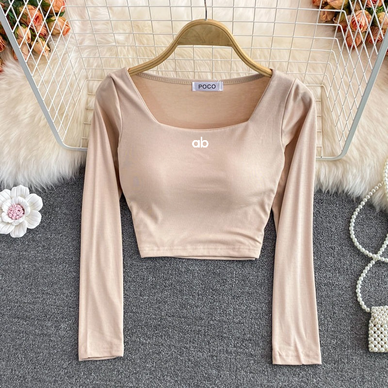 Women Korean Fashion Square Ne - Base Layer Top 评论和价格
