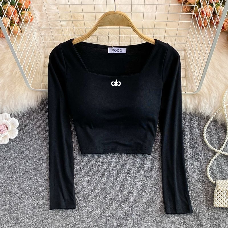 Women Korean Fashion Square Ne - Base Layer Top 评论和价格