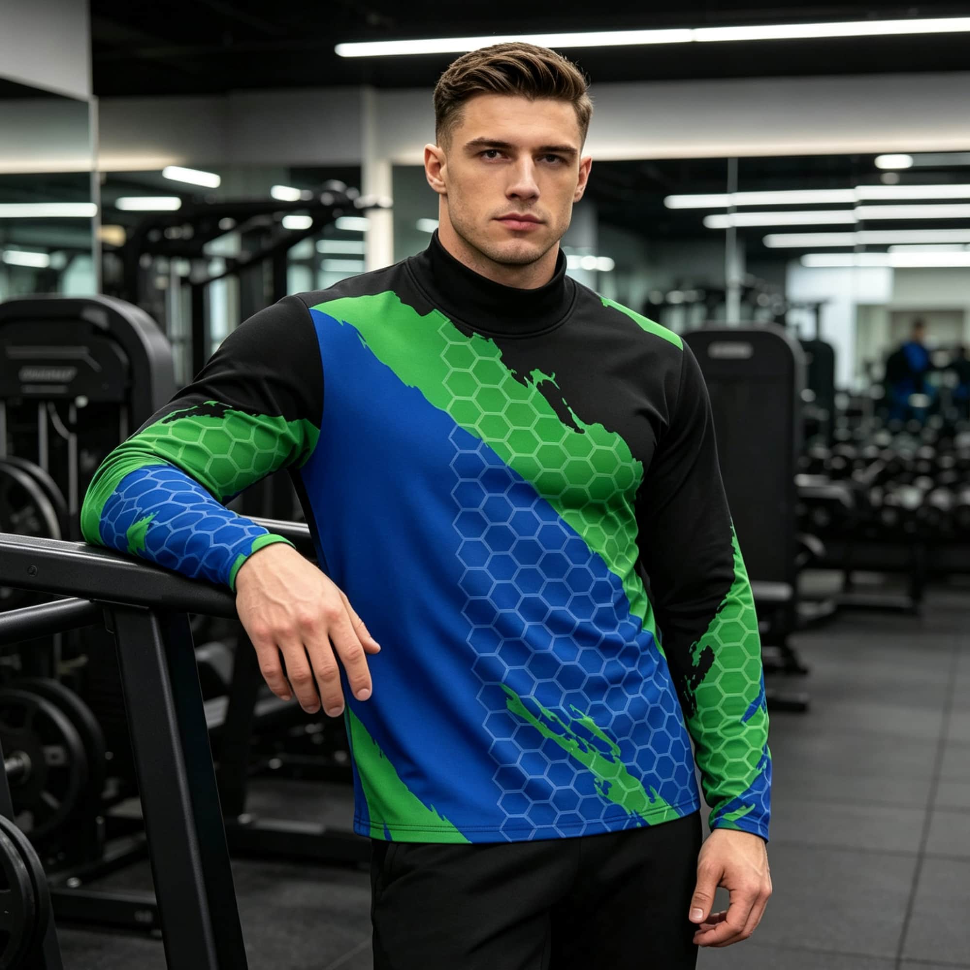 Men Contrast Color Honeycomb T - Base Layer Top 评论和价格