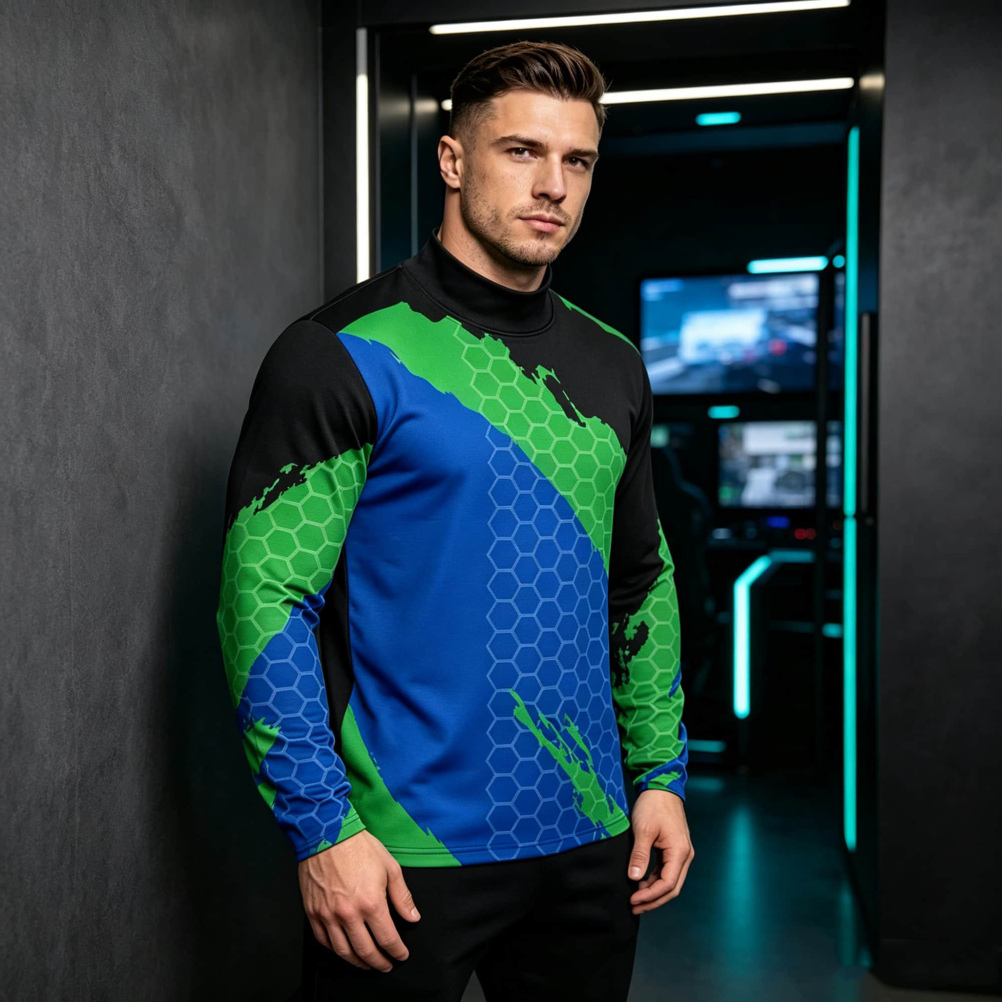 Men Contrast Color Honeycomb T - Base Layer Top 评论和价格