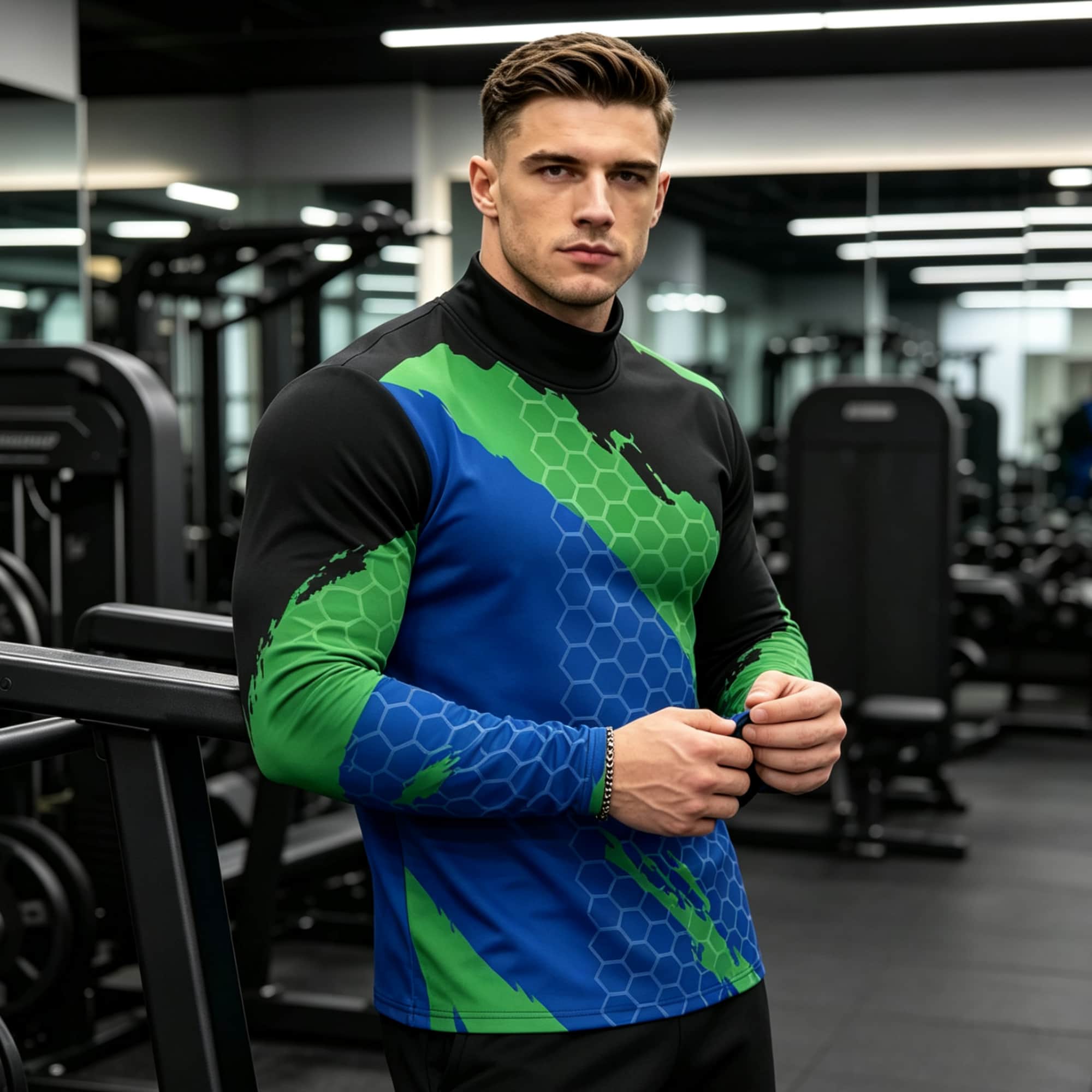 Men Contrast Color Honeycomb T - Base Layer Top 评论和价格