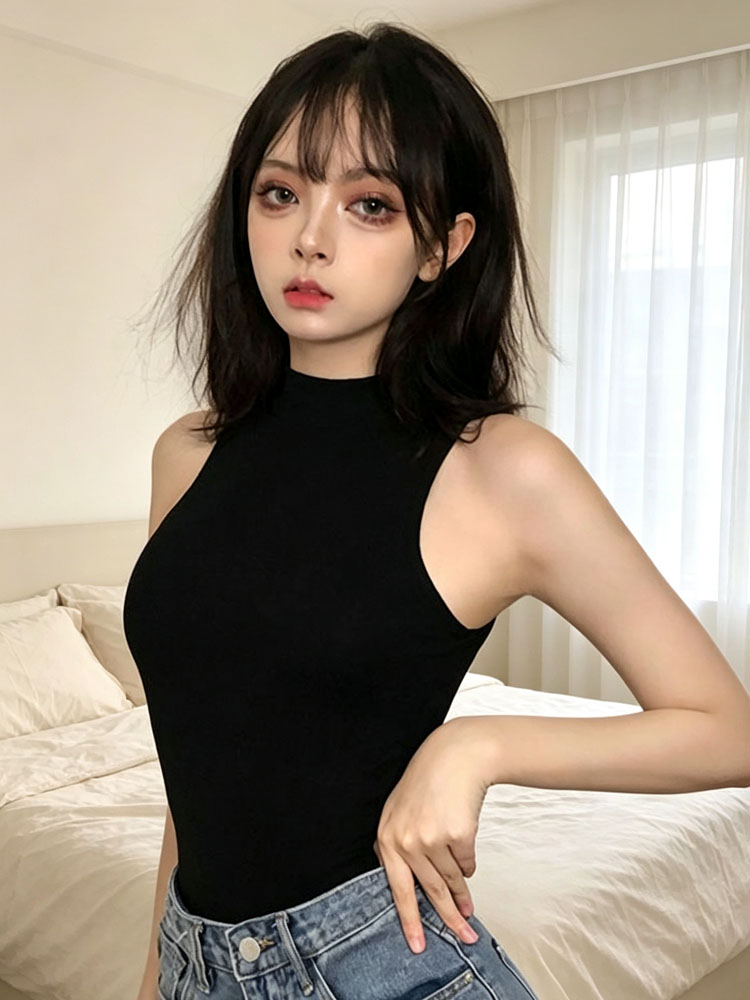 Women's Basic Sleeveless Mock  - Tank Top Ribbed 评论和价格